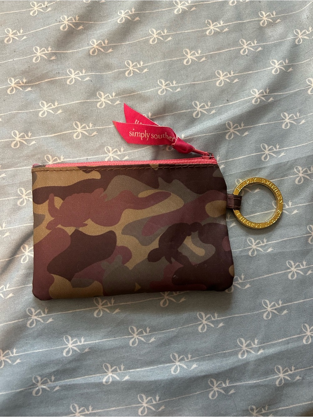 Simply Southern Camo Wristlet with Pink Accents